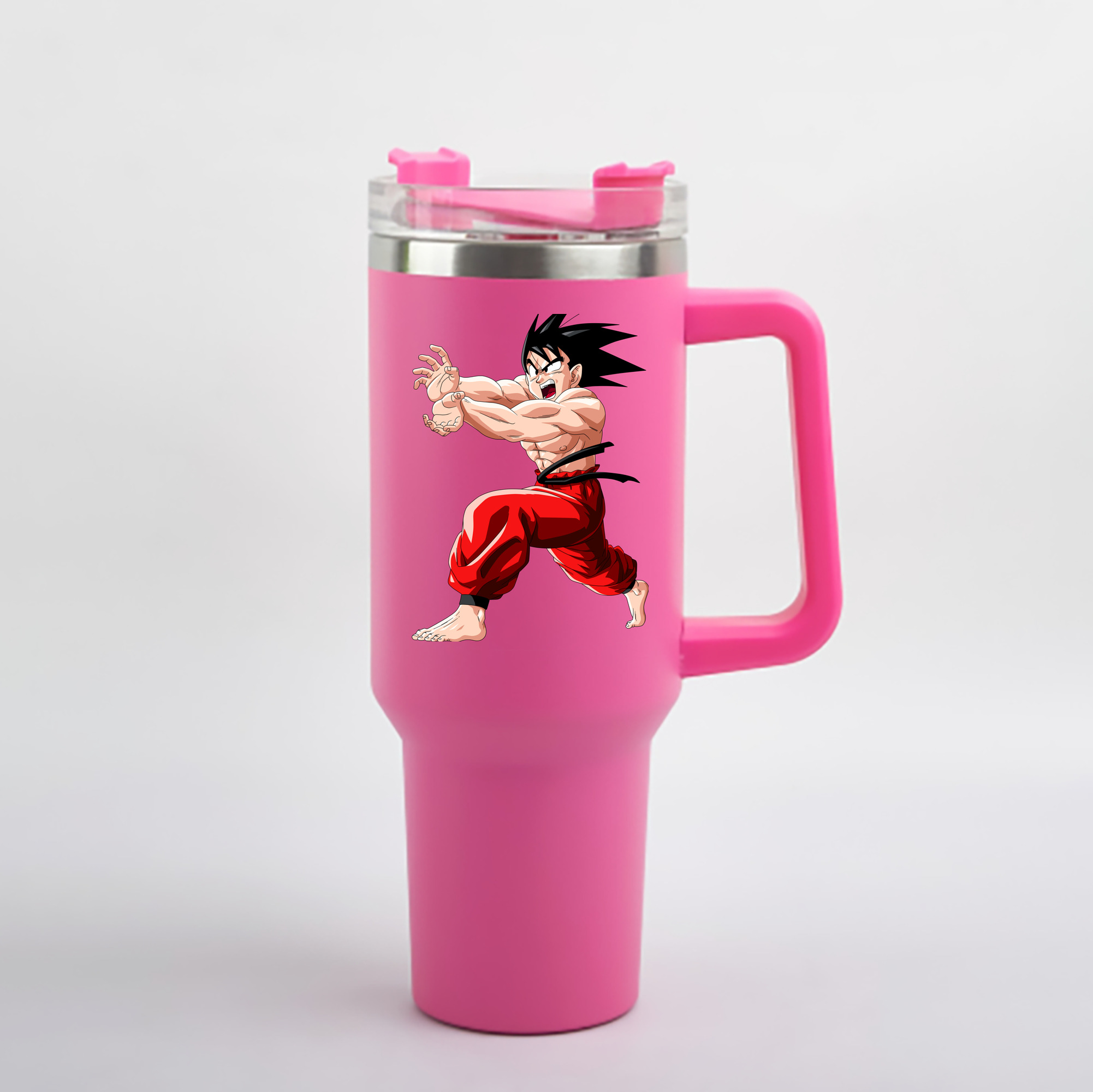 （画像用） ドラゴンボール 孫悟空（そん ごくう）Son Goku カカロット DRAGON BALL Kakarotto 1200mL車用タンブラー - クリスタルステッカー（プラスチックストロー付き）